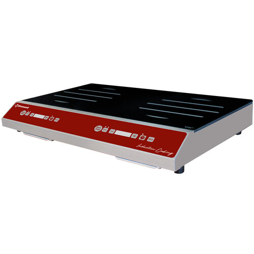  HorecaTraders Induktionskochfeld mit 2 Kochzonen, 2 x 1750 W – 560 x 360 x 105 mm – Touch-Bedienung 