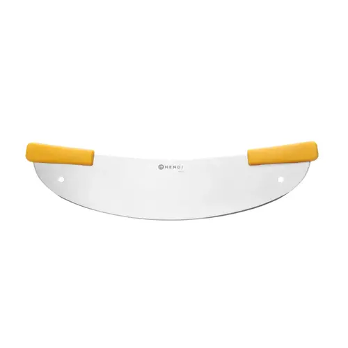  HorecaTraders Wiege-Pizzaschneider | Wiegeklinge aus Edelstahl | Doppelgriff | 350 mm 