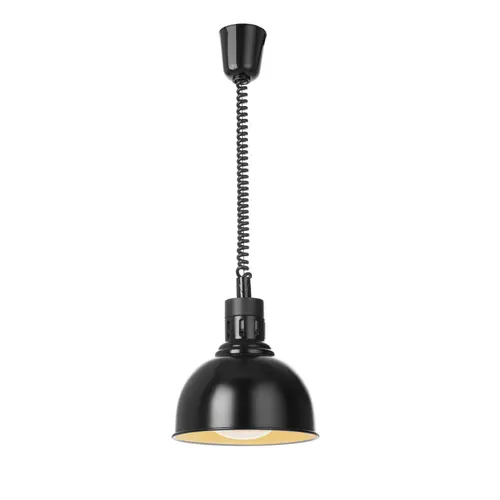  HorecaTraders Lampe chauffante suspendue en forme de dôme | Cordon spiralé réglable en hauteur | 250 W | Cuivre bronze 
