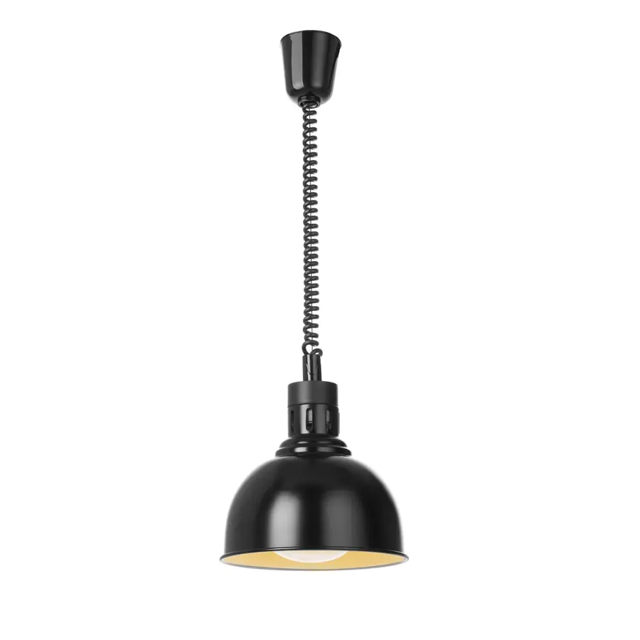 Lampe chauffante suspendue en forme de dôme | Cordon spiralé réglable en hauteur | 250 W | Cuivre bronze
