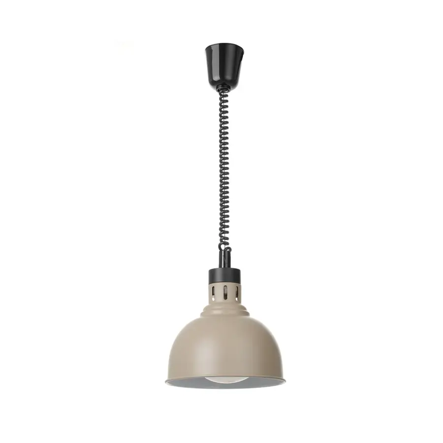 Warmtelamp Hangend Dome | In Hoogte Verstelbaar Spiraalsnoer | 250W | Brons Koper