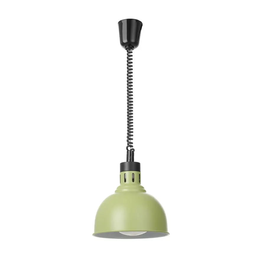 Lampe chauffante suspendue en forme de dôme | Cordon spiralé réglable en hauteur | 250 W | Cuivre bronze