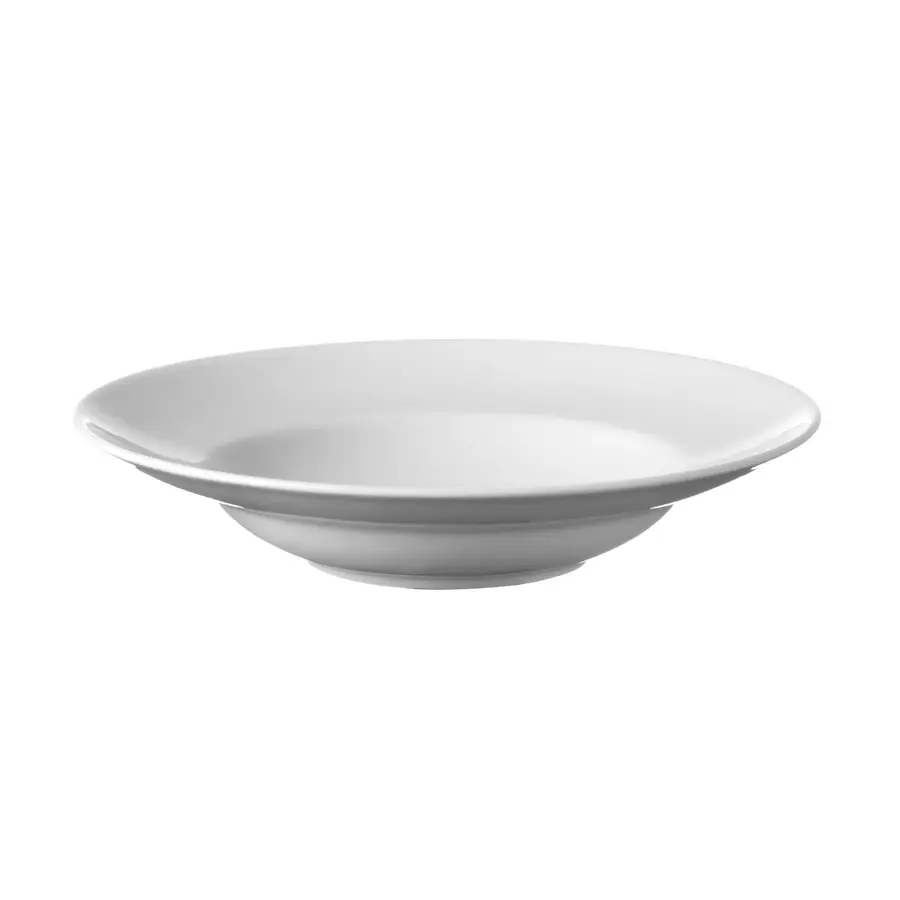 Assiette à pâtes spéciale | Assiette creuse en porcelaine à large bord | Ø 270 mm | Blanche