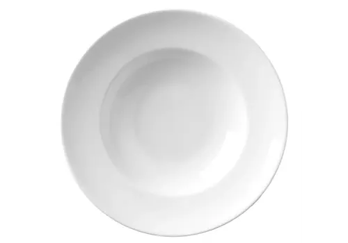  HorecaTraders Spezieller Pastateller | Tiefer Porzellanteller mit breitem Rand | Ø 270 mm | Weiß 