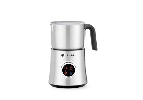  HorecaTraders Electric Milk Frother | Hot & Cold Foam | Removable Stainless Steel Cup 