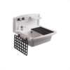 Sanit Évier utilitaire 550 x 450 mm blanc – plastique – avec dosseret surélevé et trop-plein