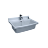 Sanit Uitstortgootsteen 700x500 mm wit – kunststof – met overloop en afvoerplug
