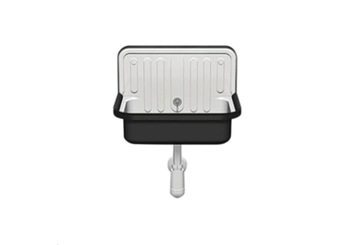  Laufen Évier utilitaire 510 x 365 x 360 mm bicolore noir – acier – avec dosseret surélevé et trop-plein 