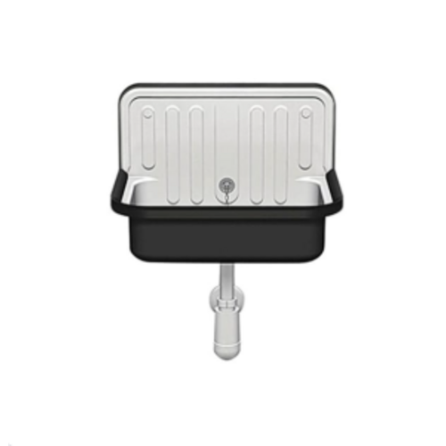  Laufen Évier utilitaire 510 x 365 x 360 mm bicolore noir – acier – avec dosseret surélevé et trop-plein 
