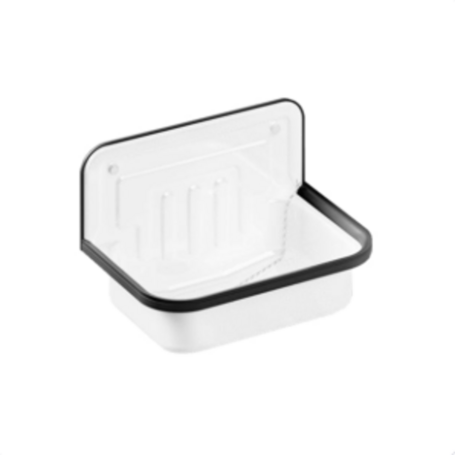Évier utilitaire 505 x 295 x 165 mm blanc – acier – avec dosseret surélevé et rebord anti-remous