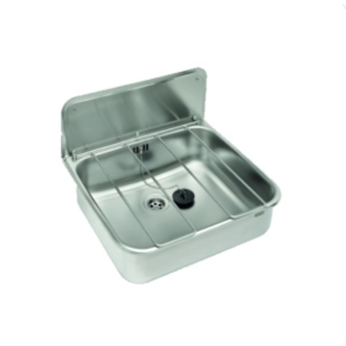  KWC Évier utilitaire 460 x 405 x 135 mm en acier inoxydable 304 – avec dosseret surélevé, grille et trop-plein 
