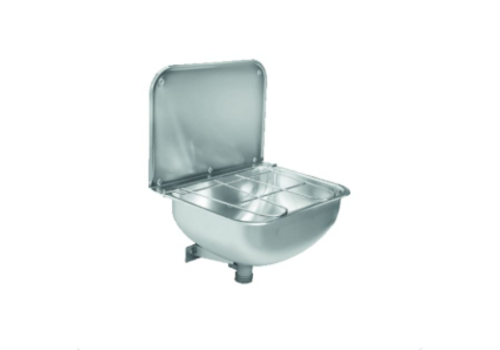  KWC Utility sink 436x339x190 mm Stainless Steel 304 – with raised backsplash, bucket grate and splash guard 