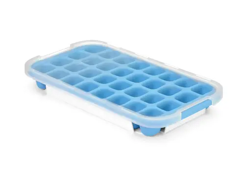  HorecaTraders Eiswürfelform mit Deckel und Bodenplatte – 32 Eiswürfel – Silikon – 337 x 170 x 40 mm 