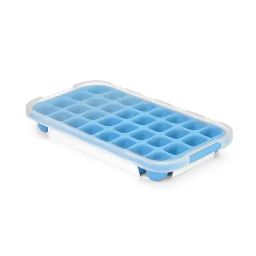  HorecaTraders Eiswürfelform mit Deckel und Bodenplatte – 32 Eiswürfel – Silikon – 337 x 170 x 40 mm 