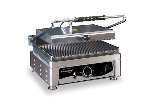  Combisteel Kontaktgrill mit Rippen – 2,5 kW – Grillplatten aus Gusseisen – 410 x 500 x 300 mm 