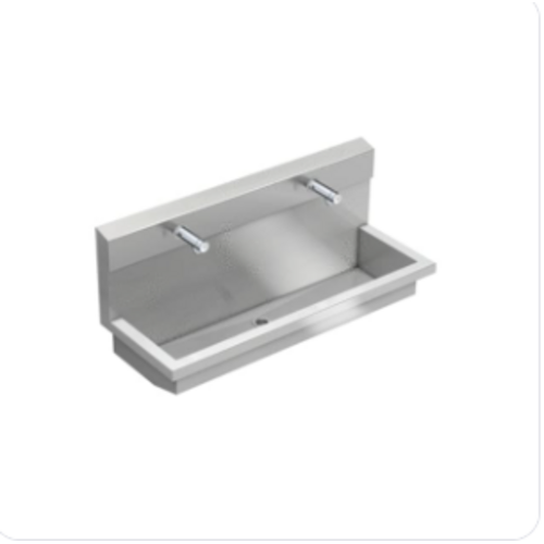  KWC Professionelles Planox-Waschbecken – 2 Waschbecken – Edelstahl – 1200 x 450 x 530 mm 