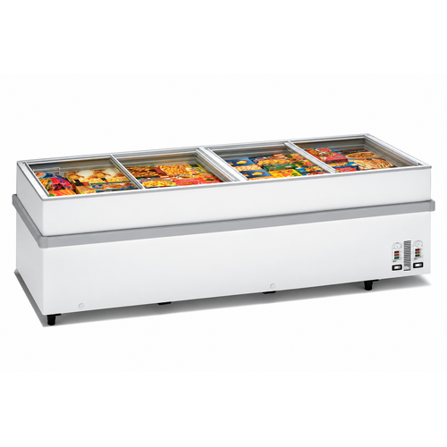  HorecaTraders Panoramische Diepvriezer VT250E/N-R2 – 1032 Liter – 2 Compartimenten – 2500 x 960 x 780 mm 