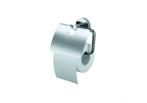  Geesa Porte-rouleau de papier toilette Kosmos avec couvercle – Chrome – Fixation murale 