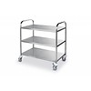 Stainless steel serving trolley with 3 shelves 94(h)x85x54cm