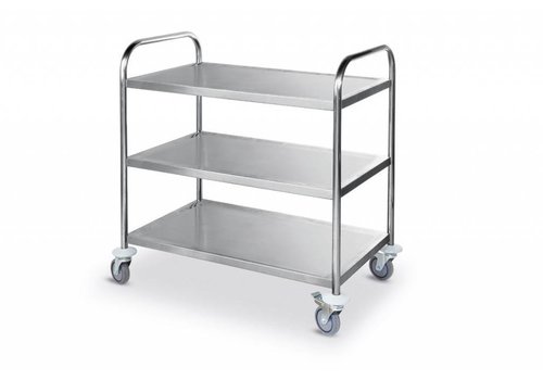  Combisteel Chariot de service en acier inoxydable avec 3 étagères 94(h)x85x54cm 