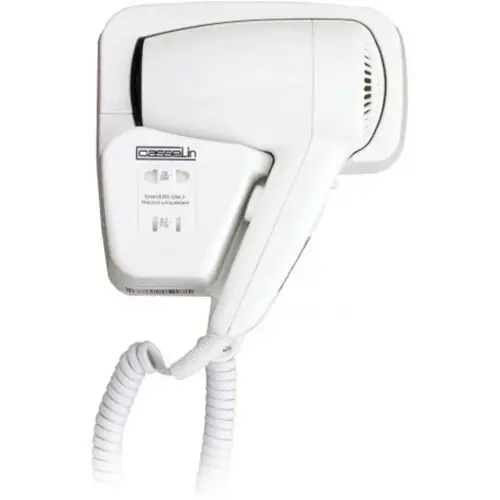  Casselin Haartrockner mit Rasiereranschluss – 1200 W – 2 Trocknungsstufen – Wandmontage – 153 x 91 x 210 mm 