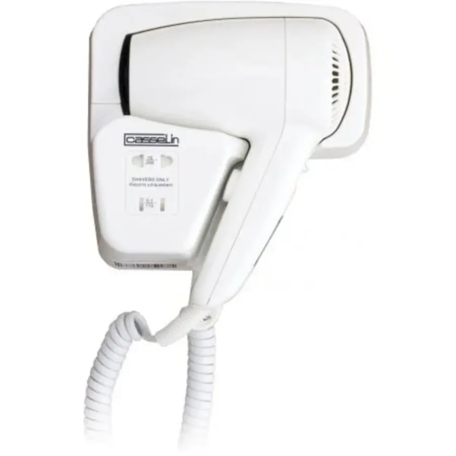 Sèche-cheveux avec connexion pour rasoir – 1200 W – 2 niveaux de séchage – Fixation murale – 153 x 91 x 210 mm