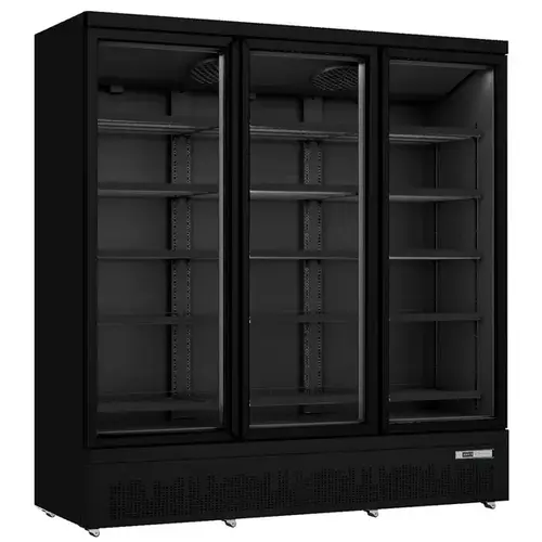  HorecaTraders Kühlschrank | Schwarz | 3 Türen | 1664 l | 1 bis 10 °C | 1880 x 740 x 2003 (H) mm 