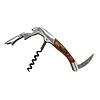HorecaTraders Deluxe corkscrew with wooden handle, 2-step lever and foldable foil cutter – 120 x 30 x 16 mm