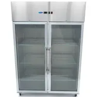 Koelkast 1200L – 2/1 GN – RVS – Glazen Draaideuren – 0°C tot +8°C