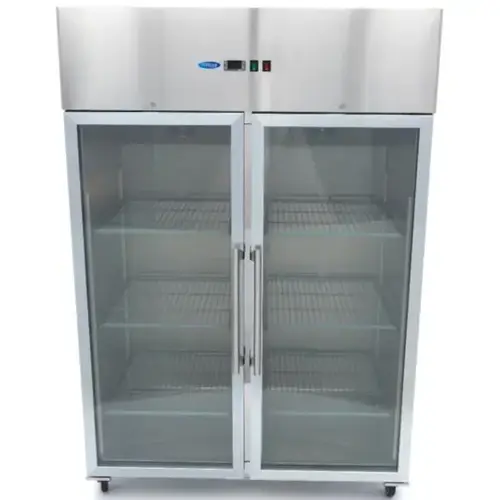  Maxima Kitchen Equipment Koelkast 1200L – 2/1 GN – RVS – Glazen Draaideuren – 0°C tot +8°C 