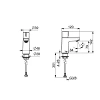 Faucet / Fountain tap | Single lever |Chrome | 84mm | Outlet