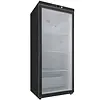 HorecaTraders Schwarzer Kühlschrank, 600 Liter, mit Glastür und Umluftkühlung