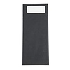 HorecaTraders Pochette à couverts noire avec serviette blanche – 500 pièces – Pour l'hôtellerie et le service à table