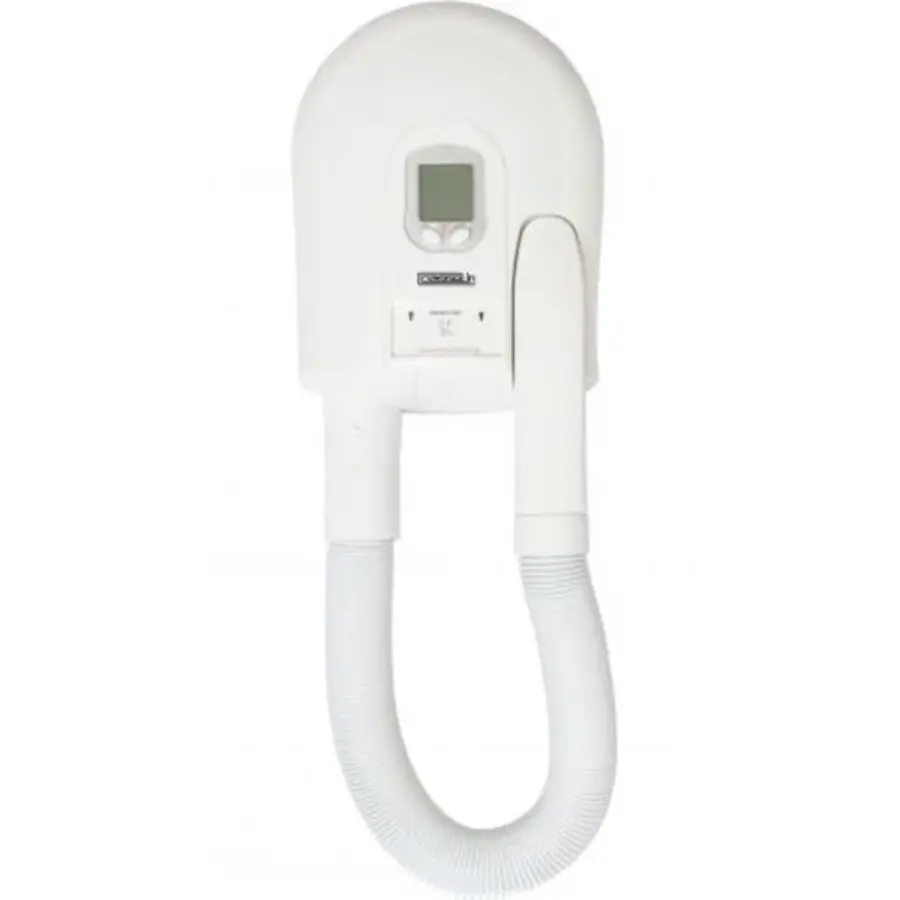 Digital Wall-Mounted Hair Dryer – 1500 W – 5 Temperature Settings – White – 20.5 x 11 x 58 cm