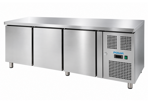 HorecaTraders Polar RVS Koelwerkbank – 3 Deuren – Professionele Horeca Koeling – Bizarre Prijs, Pak Hem Nu! 