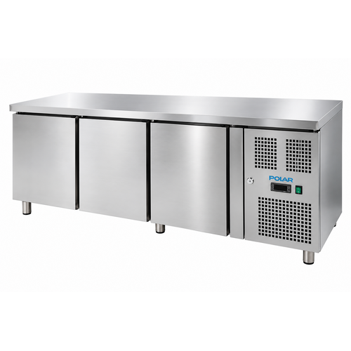  HorecaTraders Polar RVS Koelwerkbank – 3 Deuren – Professionele Horeca Koeling – Bizarre Prijs, Pak Hem Nu! 