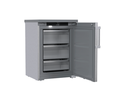  Liebherr Stainless Steel Undercounter Freezer 59 Liters with 3 Drawers and Removable Worktop 