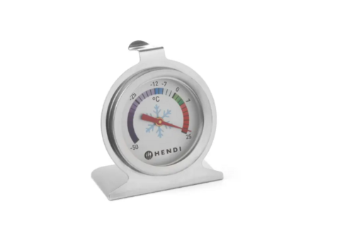  Hendi Analoges Kühlschrankthermometer – -50 °C bis +25 °C – Edelstahl – 6 x 4 x 7 cm 
