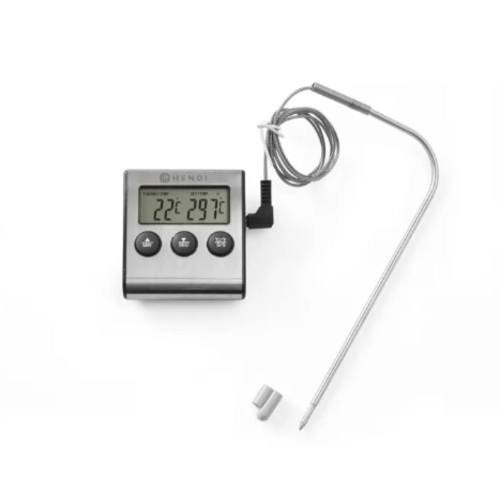  Hendi Digital Roasting Thermometer with Timer – 0°C to 250°C – Stainless Steel Probe 