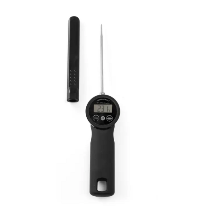 Wasserdichtes Digitalthermometer – -50 °C bis 300 °C – Edelstahlsonde 12 cm – 29 x 4,8 x 4 cm
