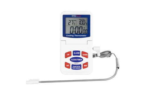  Hygiplas Digitales Ofenthermometer mit Sonde und Alarm – 0 °C bis 300 °C – 13,1 x 6,7 x 2,2 cm 