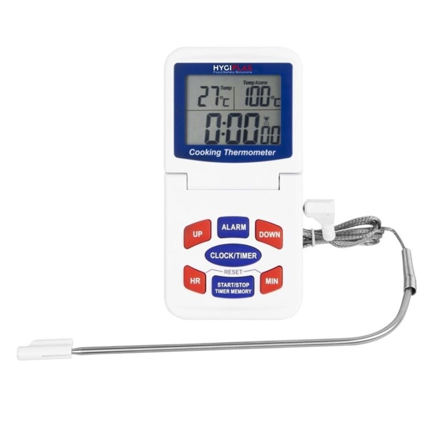 Digitale Oventhermometer met Sonde en Alarm – 0°C tot 300°C – 13,1 x 6,7 x 2,2 cm
