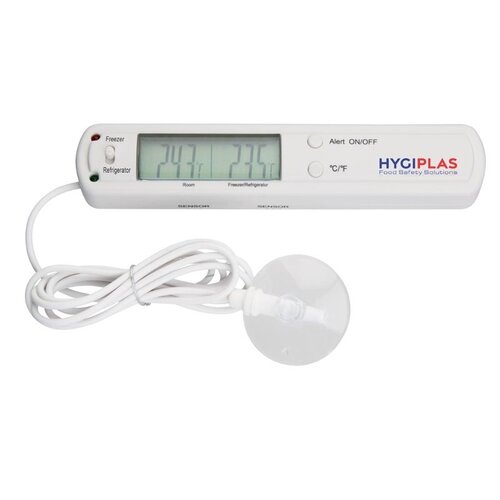  Hygiplas Digitales Kühlschrank- und Gefrierschrankthermometer mit Alarm – -40 °C bis +70 °C – 13,6 x 2,6 cm 