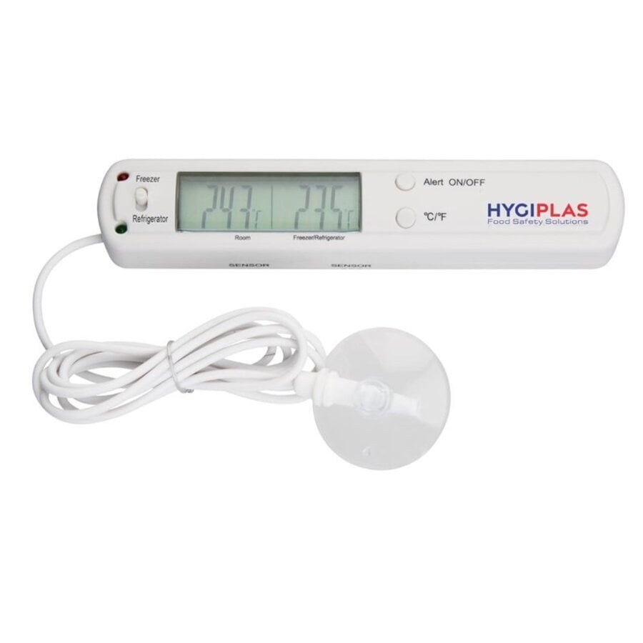 Digitales Kühlschrank- und Gefrierschrankthermometer mit Alarm – -40 °C bis +70 °C – 13,6 x 2,6 cm