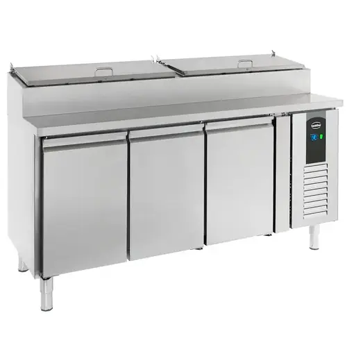  HorecaTraders Saladette Standard Line 400L – 3 Doors, 8x 1/3 GN, +2°C/+8°C 