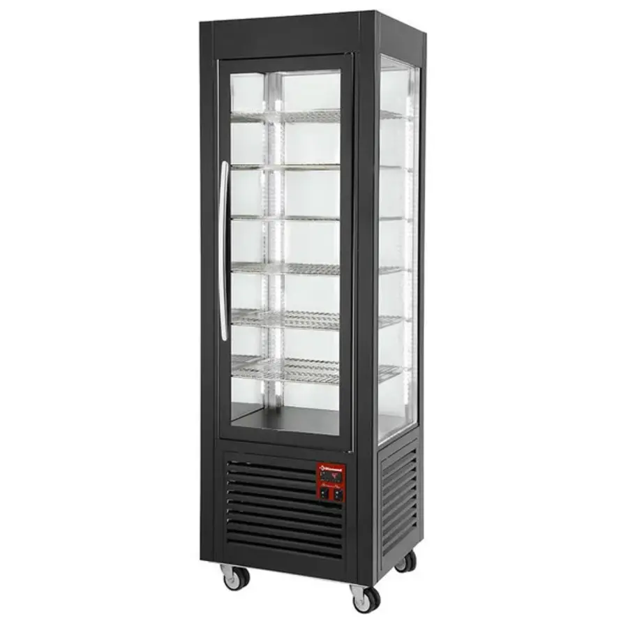 Black Pastry Display Case 360 Liters with 6 Shelves – 600 x 630 x 1850 mm