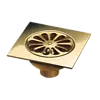 HorecaTraders Brass Shower Drain 150 x 150 mm with Slotted Grate and Odor Trap