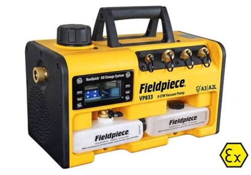  FieldPiece Pompe à vide RunQuick VP833EU – 8 CFM – 225 l/min – ATEX – 40,6 x 20,1 x 29,6 cm 