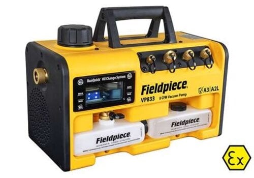  FieldPiece RunQuick Vacuum Pump VP833EU – 8 CFM – 225 l/min – ATEX – 40.6 x 20.1 x 29.6 cm 