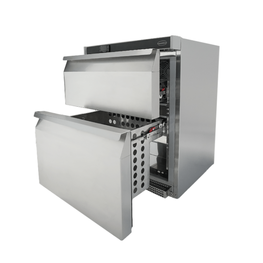 Stainless Steel Tabletop Refrigerator | 2 drawers | 101 liters | 600 × 605 × 810 mm